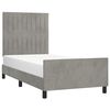 vidaXL Estructura de cama sin colch&oacute;n terciopelo gris claro 100x200 cm