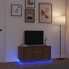 vidaXL Mueble de TV con luces LED roble marr&oacute;n 100x41x50 cm