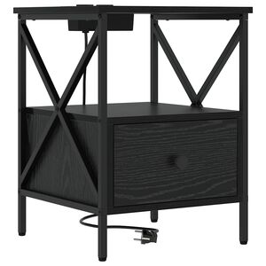 vidaXL Armario de Noche con caj&oacute;n Roble Negro 41,5 x 40,5 x 55 cm