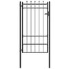 vidaXL Puerta de cerca HORST 100 x 175 cm Metal Negro Con cerradura