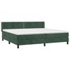 vidaXL Cama box spring con colch&oacute;n terciopelo verde oscuro 200x200 cm
