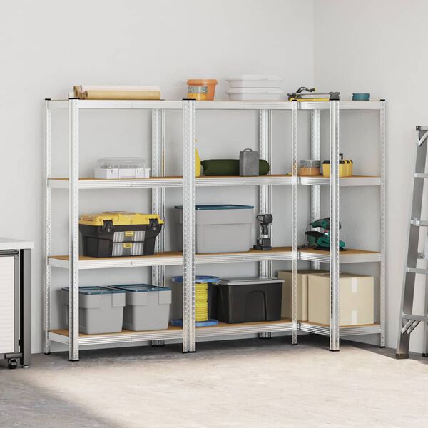 vidaXL Estantes de almacenamiento de 4 capas 3 uds