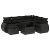 vidaXL Set de sof&aacute;s de jard&iacute;n 8 piezas y cojines rat&aacute;n sint&eacute;tico negro