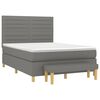 vidaXL Cama box spring con colch&oacute;n tela gris oscuro 140x190 cm