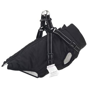 vidaXL Abrigo para Perros Negro L24 Vell&oacute;n y poli&eacute;ster