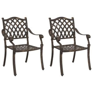 vidaXL Silla de Jard&iacute;n 2 pcs Bronce 56 x 55 x 92.5cm Aluminio