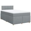 vidaXL Cama box spring con colch&oacute;n tela gris claro 120x200 cm