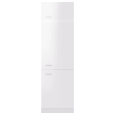 vidaXL Armario de frigorífico contrachapada blanco brillo 60x57x207 cm