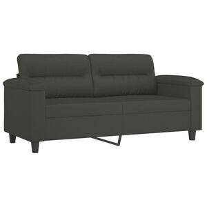 vidaXL Sof&aacute; de 2 plazas de tela de microfibra gris oscuro 140 cm