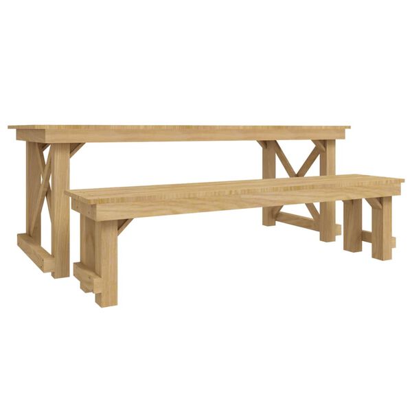 vidaXL Juego de comedor de jard&iacute;n 3 piezas madera de pino impregnada