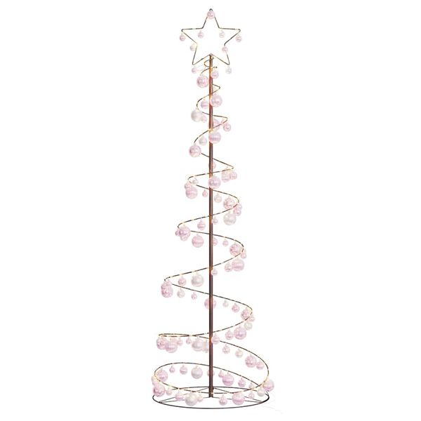 VidaXL LED para &aacute;rbol de Navidad con bolas 120 LED blanco c&aacute;lido 180cm