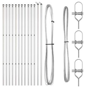 vidaXL Postes de cerca 13 pcs Plateado Ø32mm 190 cm Acero galvanizado