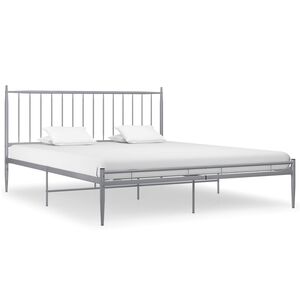 vidaXL Estructura de cama sin colchón metal gris 180x200 cm