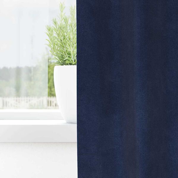 vidaXL Cortinas opacas 2 pcs Azul Oscuro 140 x 245 cm Terciopelo
