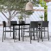 vidaXL Juego de comedor para jardín 7 piezas negro