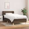 vidaXL Cama box spring con colch&oacute;n tela marr&oacute;n oscuro 90x190 cm