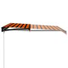 vidaXL Toldo retr&aacute;ctil manual con LED naranja y marr&oacute;n 350x250 cm