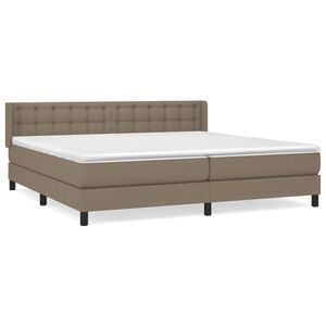 vidaXL Cama box spring con colch&oacute;n tela gris taupe 200x200 cm
