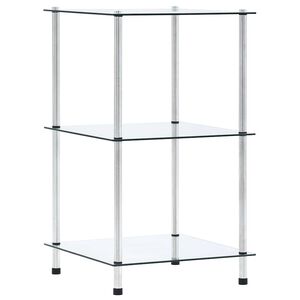 vidaXL Estanter&iacute;a 3 niveles cristal templado transparente 40x40x67 cm