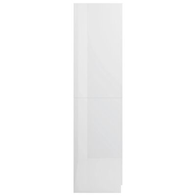 vidaXL Armario de madera contrachapada blanco brillo 80x52x180 cm