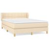 vidaXL Cama box spring con colch&oacute;n tela color crema 140x190 cm