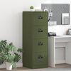vidaXL Mueble archivador con caj&oacute;n 2 pcs Verde Oliva 44 x 50 x 139 cm