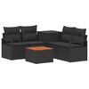 vidaXL Juego de Sof&aacute; 6 uds. Negro Rat&aacute;n sint&eacute;tico y acero