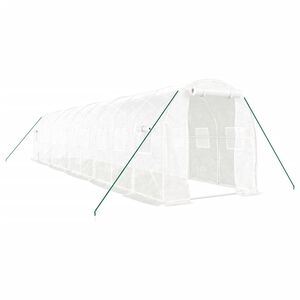 vidaXL Invernadero con estructura de acero blanco 20 m&sup2; 10x2x2 m