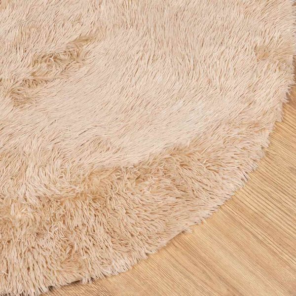 vidaXL Alfombra peluda de pelo largo NAVARRA beige 100x100cm poli&eacute;ster