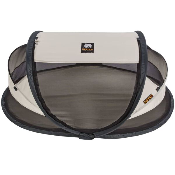 DERYAN Cuna de viaje desplegable Baby Luxe con mosquitera crema
