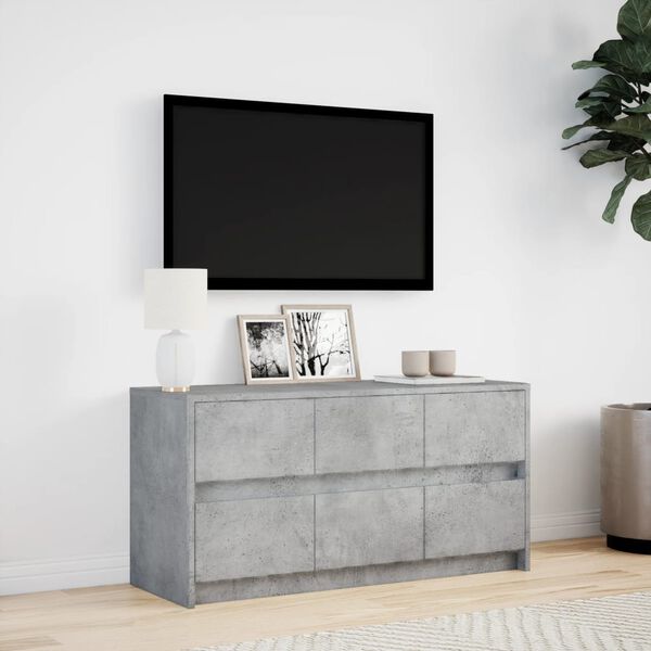 vidaXL Mueble de TV LED madera ingenier&iacute;a gris hormig&oacute;n 100x34x50 cm