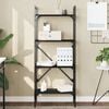 vidaXL Librer&iacute;a de 4 estantes madera ingenier&iacute;a negro 56x31,5x138,5 cm