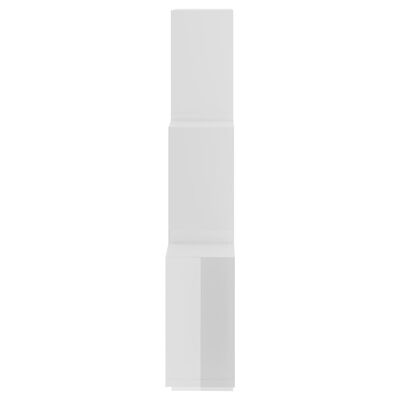vidaXL Estante cubo de pared contrachapado blanco brillante 78x15x93cm