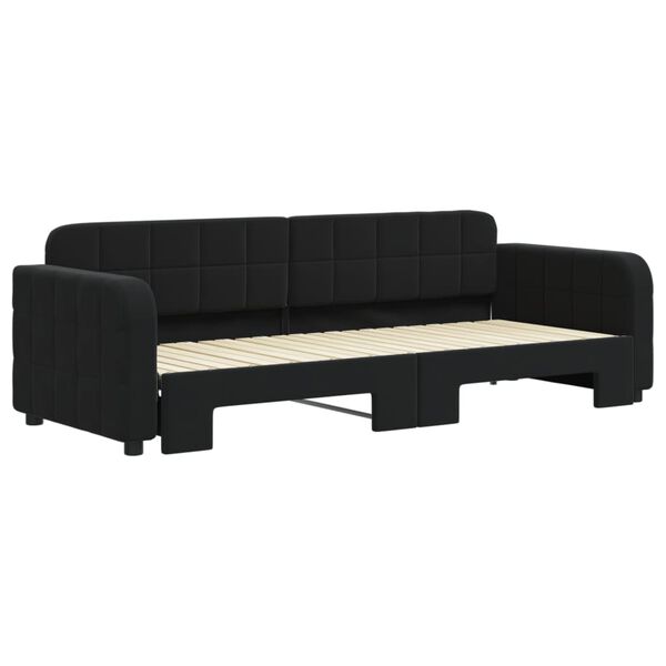 vidaXL Sof&aacute; cama nido terciopelo negro 80x200 cm