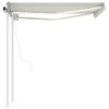 vidaXL Toldo autom&aacute;tico con LED y sensor de viento crema 3x2,5 m