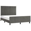 vidaXL Estructura de cama sin colch&oacute;n terciopelo gris oscuro 140x200cm