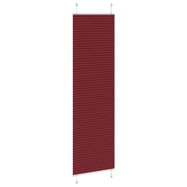 vidaXL Estor Plisado rojo burdeos 60x200 cm Tela Ancho 59,4 cm