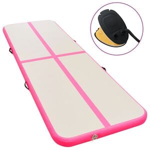 vidaXL Esterilla inflable de gimnasia con bomba 300x100x10 cm PVC rosa