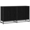 vidaXL Aparador Roble Negro 134 x 35 x 76 cm Madera de ingenier&iacute;a