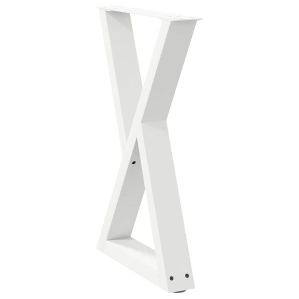 vidaXL Patas para mesa de comedor (2 unidades), color blanco, 60 x 72-73,3 cm, acero