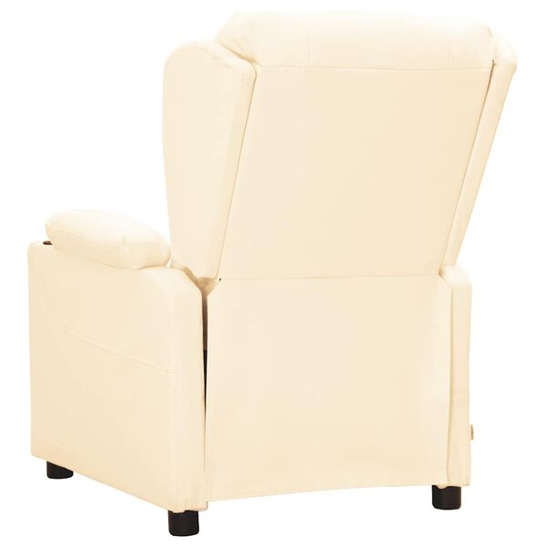 vidaXL Sill&oacute;n elevable cuero sint&eacute;tico crema