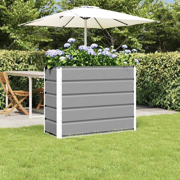 vidaXL Jardinera Gris Claro 100 x 40 x 75 cm Acero