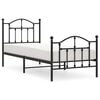 vidaXL Estructura cama sin colch&oacute;n con estribo metal negro 90x190 cm