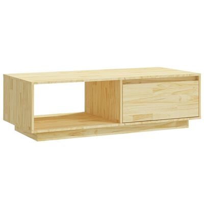 vidaXL Mesa de centro de madera maciza de pino 110x50x33,5 cm