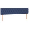 vidaXL Cama box spring con colch&oacute;n y luces LED tela azul 120x190 cm