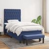 vidaXL Cama box spring con colch&oacute;n tela azul 90x190 cm