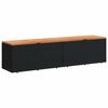 vidaXL Caja de almacenaje jard&iacute;n madera acacia rat&aacute;n negro 220x50x54cm