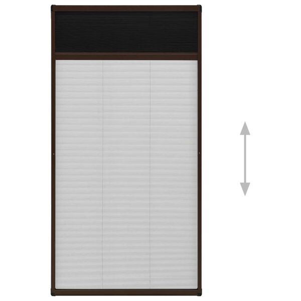 vidaXL Mosquitera plisada para ventanas aluminio marr&oacute;n 80x160 cm