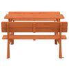 vidaXL Mesa de picnic para 4 ni&ntilde;os agujero para sombrilla madera abeto