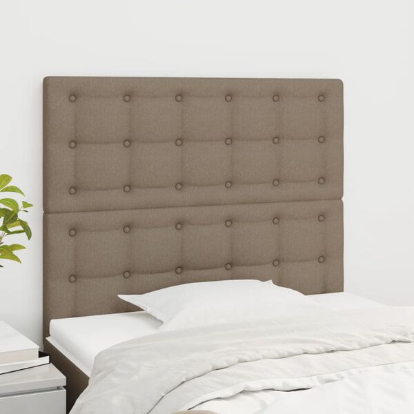 vidaXL Cabecero de cama gris topo 80x5x118/128 cm Tela